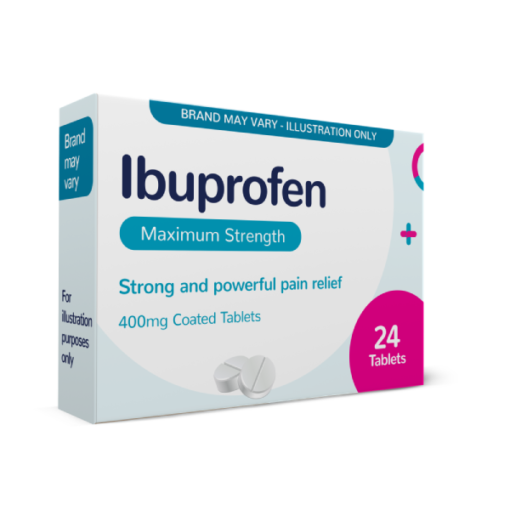 Ibuprofen Maximum Strength - Strong and Powerful Pain Relief - 400mg Coated Tablets