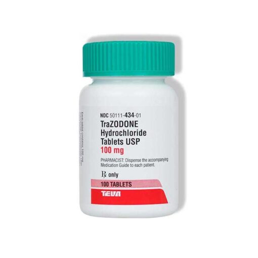 Buy Trazodone (100mg) 100 Tablets online at MedicineCabinate.com